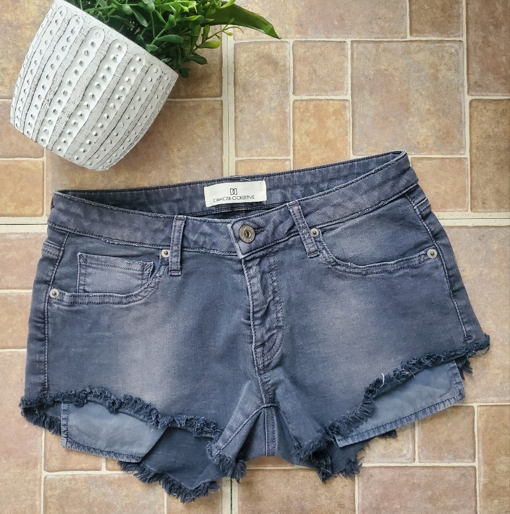 Dakota Collective Grey Skylar Denim Shorts Cheeky Size 26
